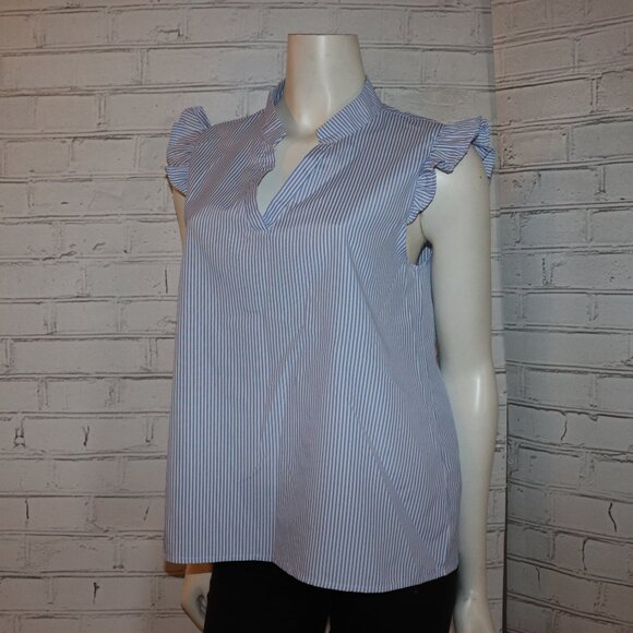 🌊 Beautiful Blue & White Striped Blouse by Shein – Size L - Picture 3 of 6